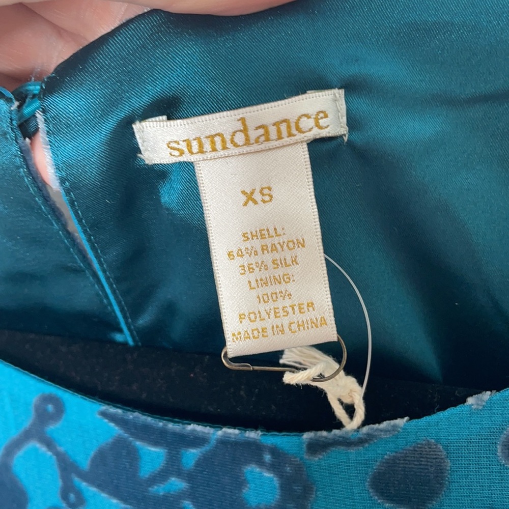 NWT Sundance Ella Blue Silk Dress - Picture 5 of 12
